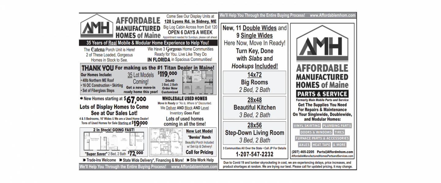 Manufactured Homes for Sale, Manufactured Home Dealer Sidney, ME